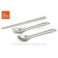 Arce 3pcs(chopsticks,spoon,fork) práctica vajilla de acero inoxidable vajilla vajilla de senderismo del fuego